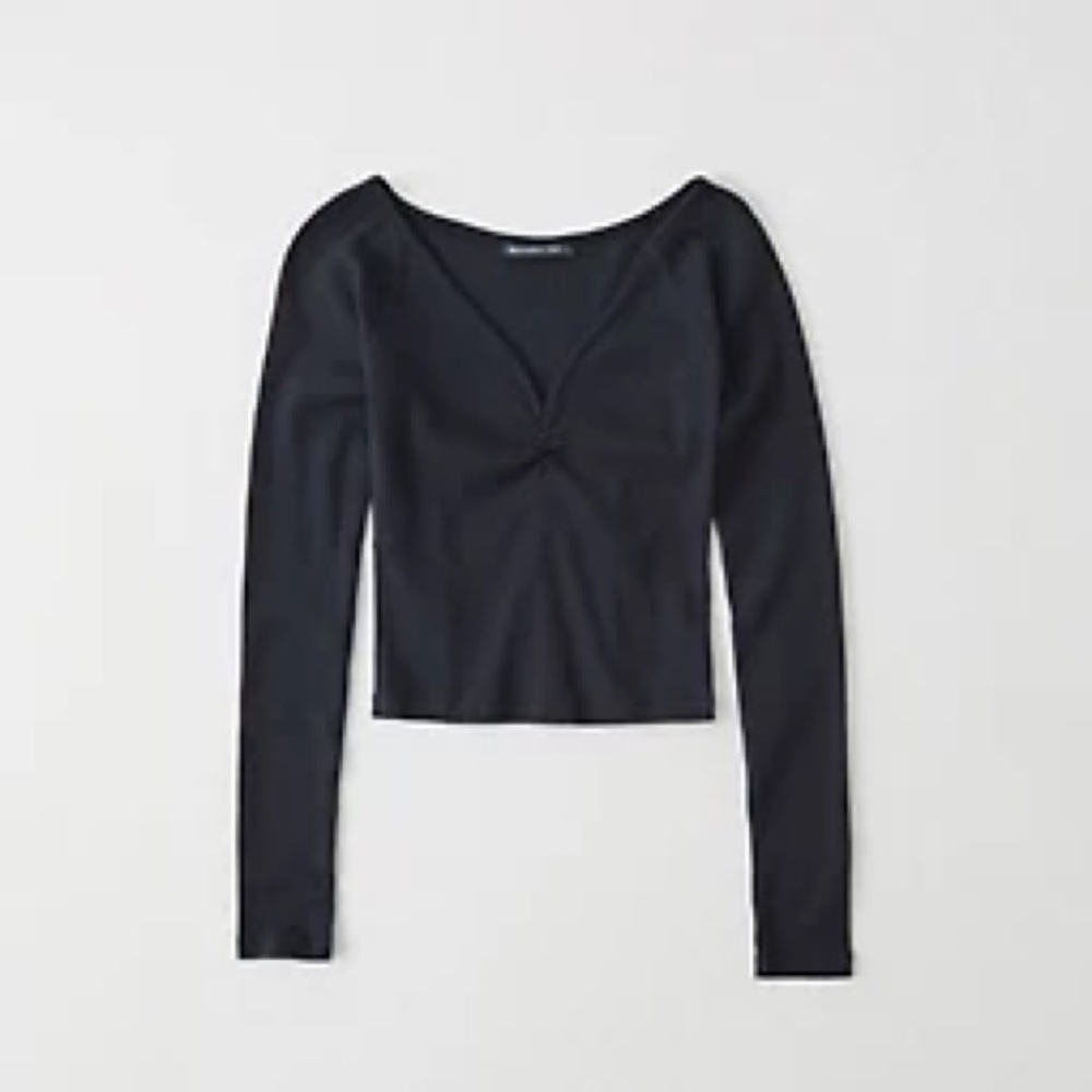 A&F | Notch-Neck Ribbed Top - Picture 2 of 5